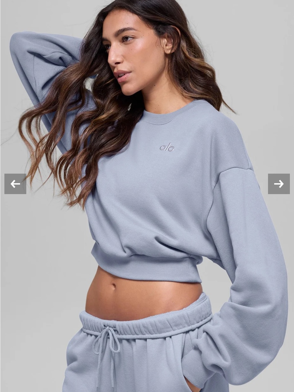 ALO Cropped Accolade Crewneck sz S